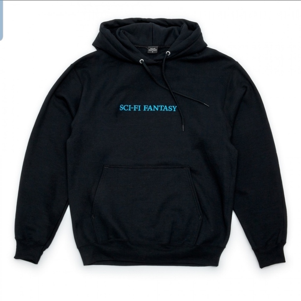 Sci-Fi Fantasy Hoodie Black / Aqua Blue